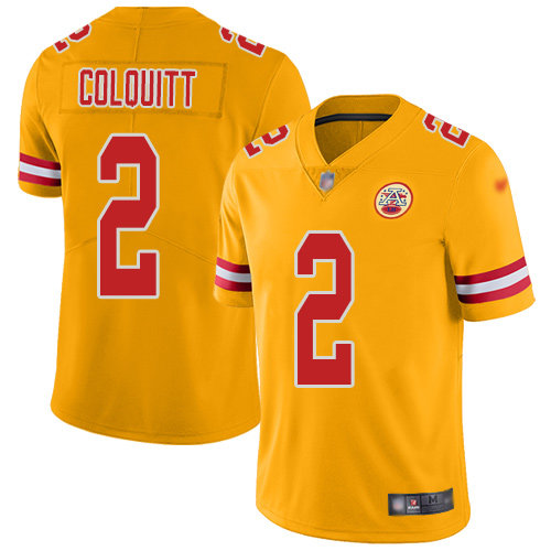 Men Kansas City Chiefs 2 Colquitt Dustin Limited Gold Inverted Legend Football Nike NFL Jersey
